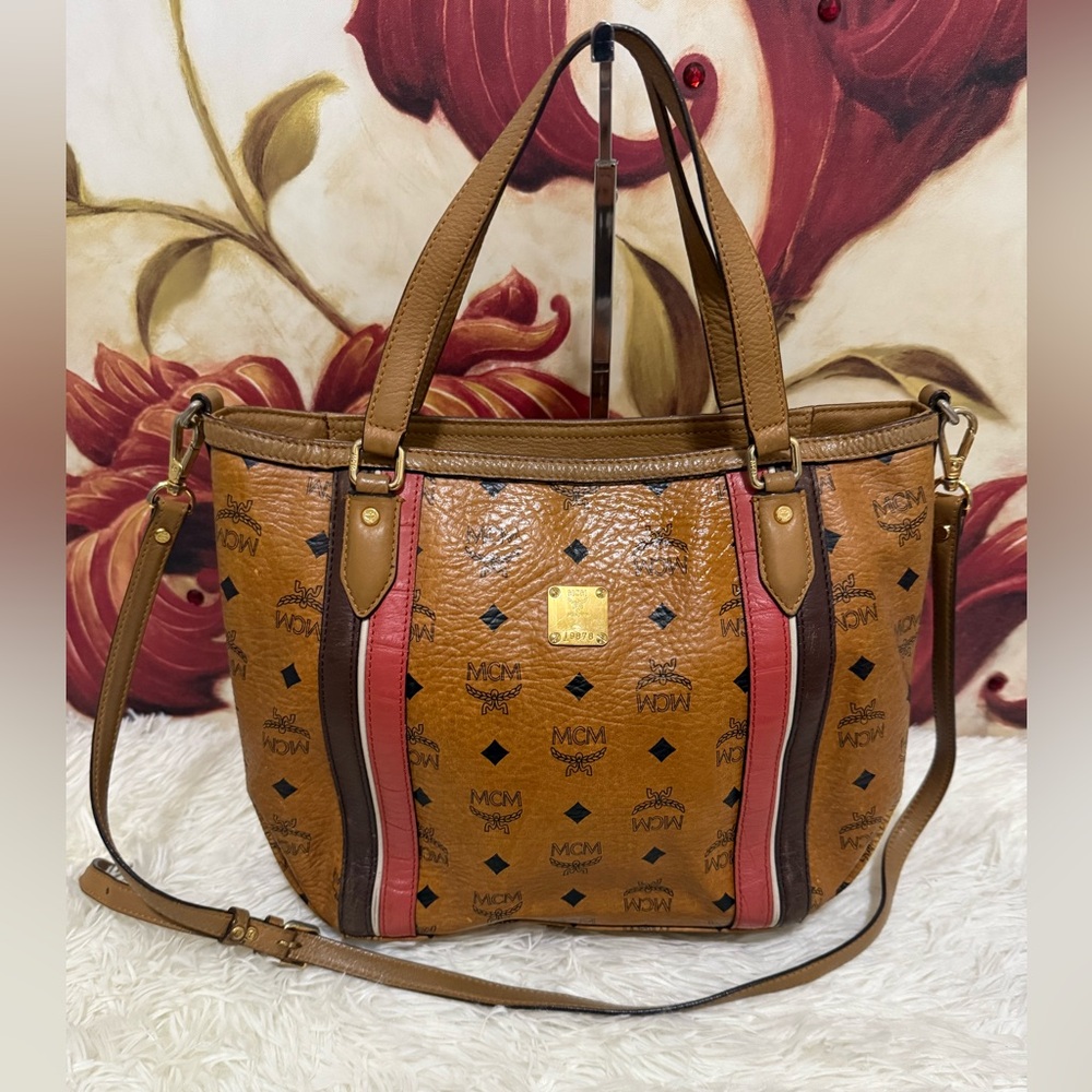 MCM Visetos Cognac Two-Way